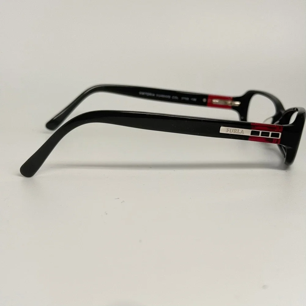Furla Viktoria VU4644S Eyeglasses Black Red Rectangular Frames 0700 135 Designer